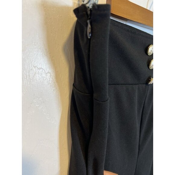 SHEIN Prive Plus High Waist Button Detail Tapered Ankle Pants 3XL (US 18) Black - Picture 7 of 10